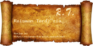 Reisman Terézia névjegykártya